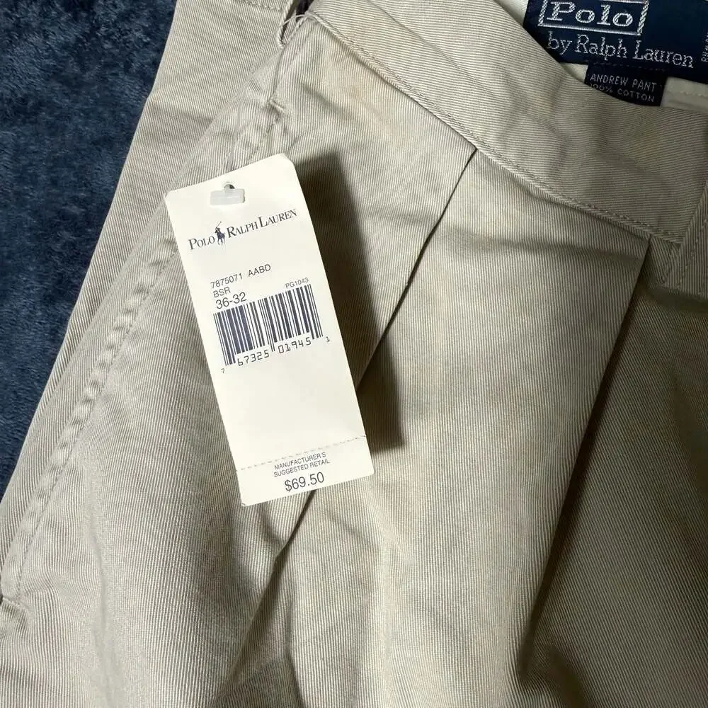 Polo Ralph Lauren Men's Andrew Pant Classic Fit Pleated Chino Pants Size 36x32